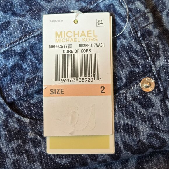 Michael Kors Selma High Rise Skinny Jeans Dusk Blue Wash Animal Print Size 2 NWT - Picture 10 of 12